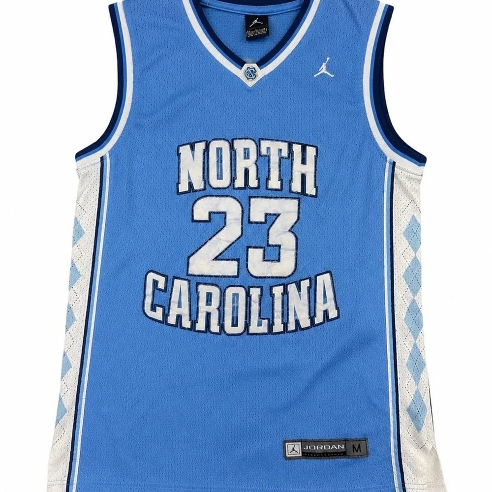 Jordan UNC North Carolina Argyle 23 Basketball Jersey Carolina Blue Size M
